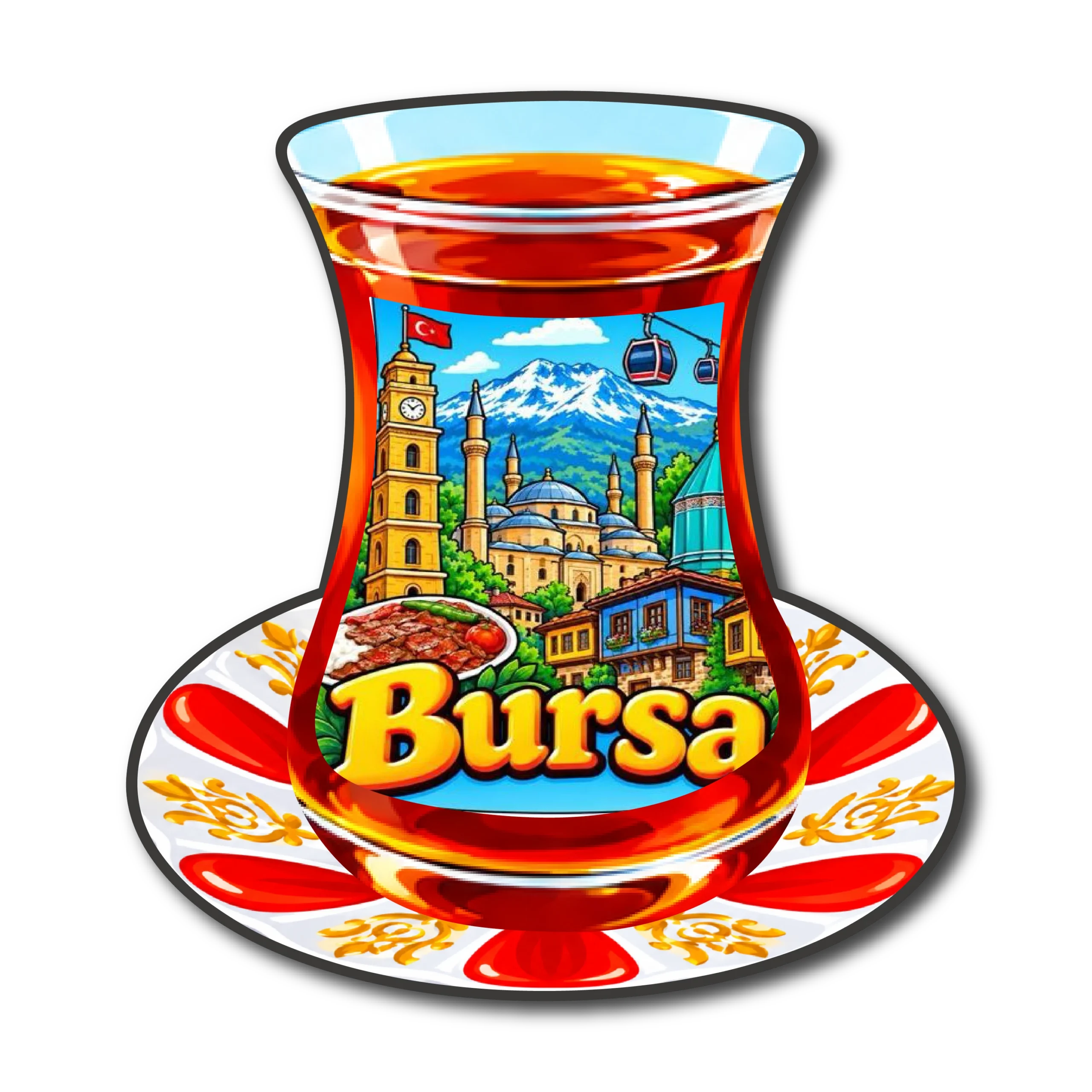Bursa Çay Bardağı 01 magnet modeli, TrendMagnets