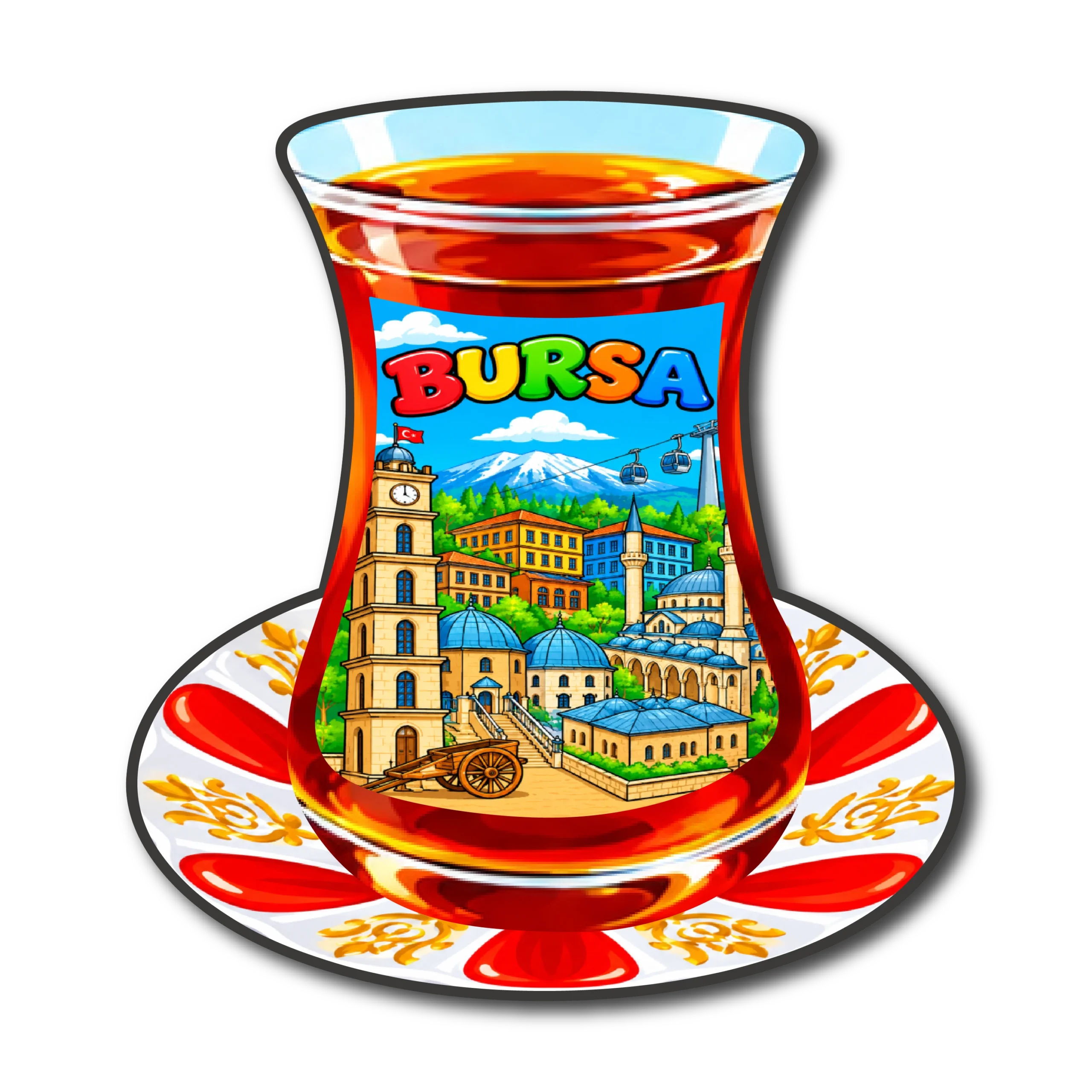Bursa Çay Bardağı 03 magnet modeli, TrendMagnets