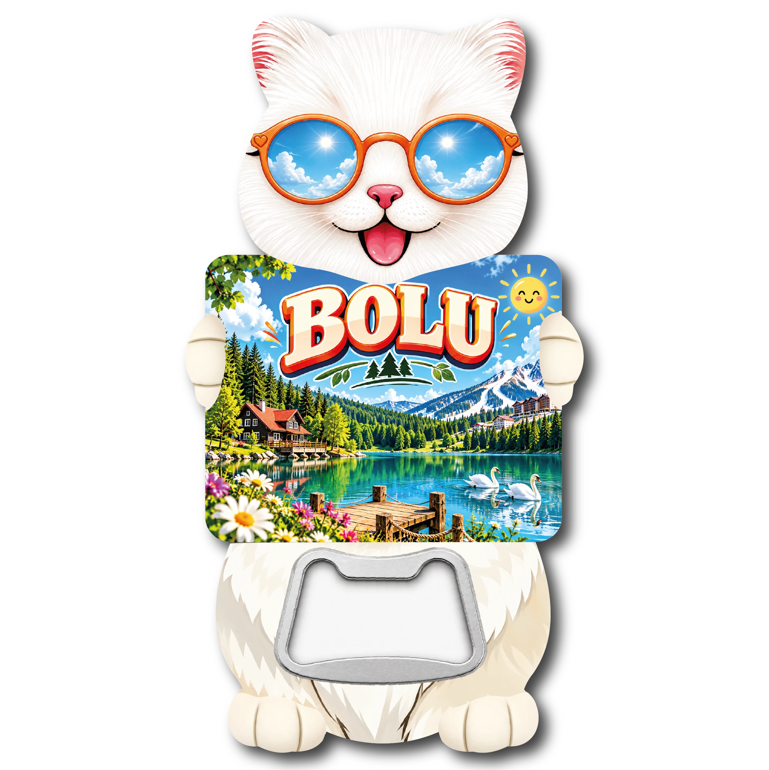 Bolu Kedi Acacak 02 magnetli şişe açacağı, TrendMagnets
