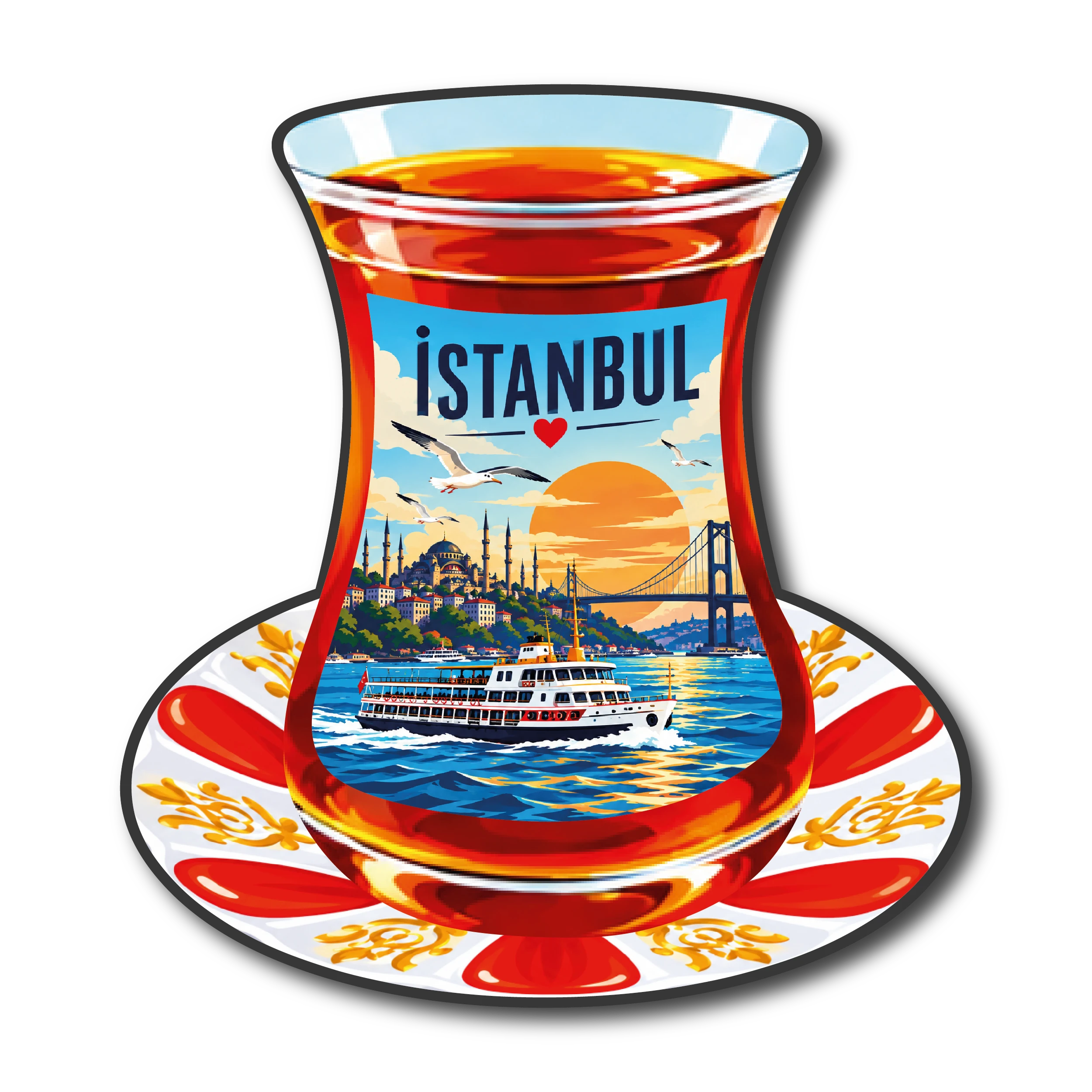 İstanbul Çay Bardağı 02 magnet modeli, TrendMagnets