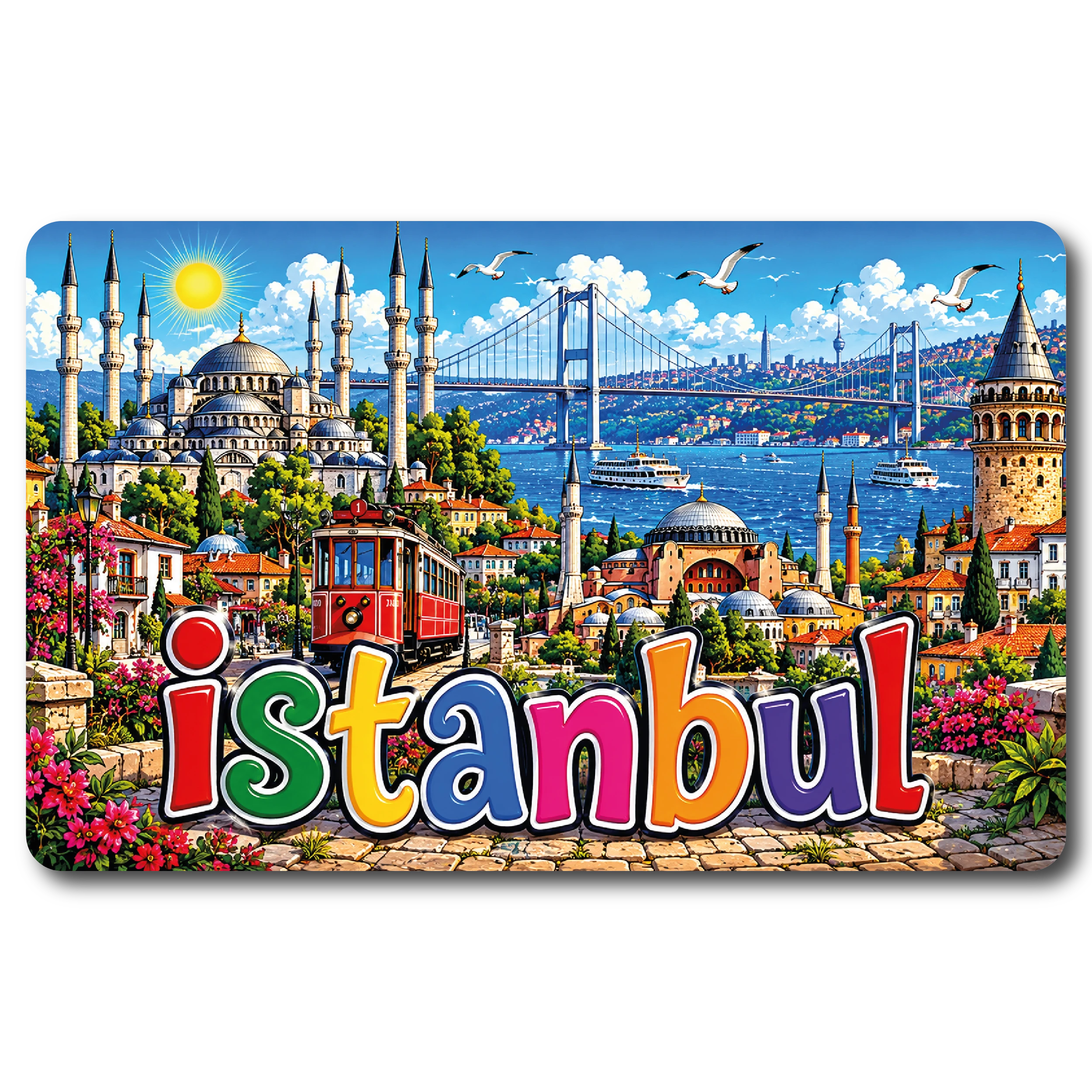 İstanbul Düz 12 magnet modeli, TrendMagnets
